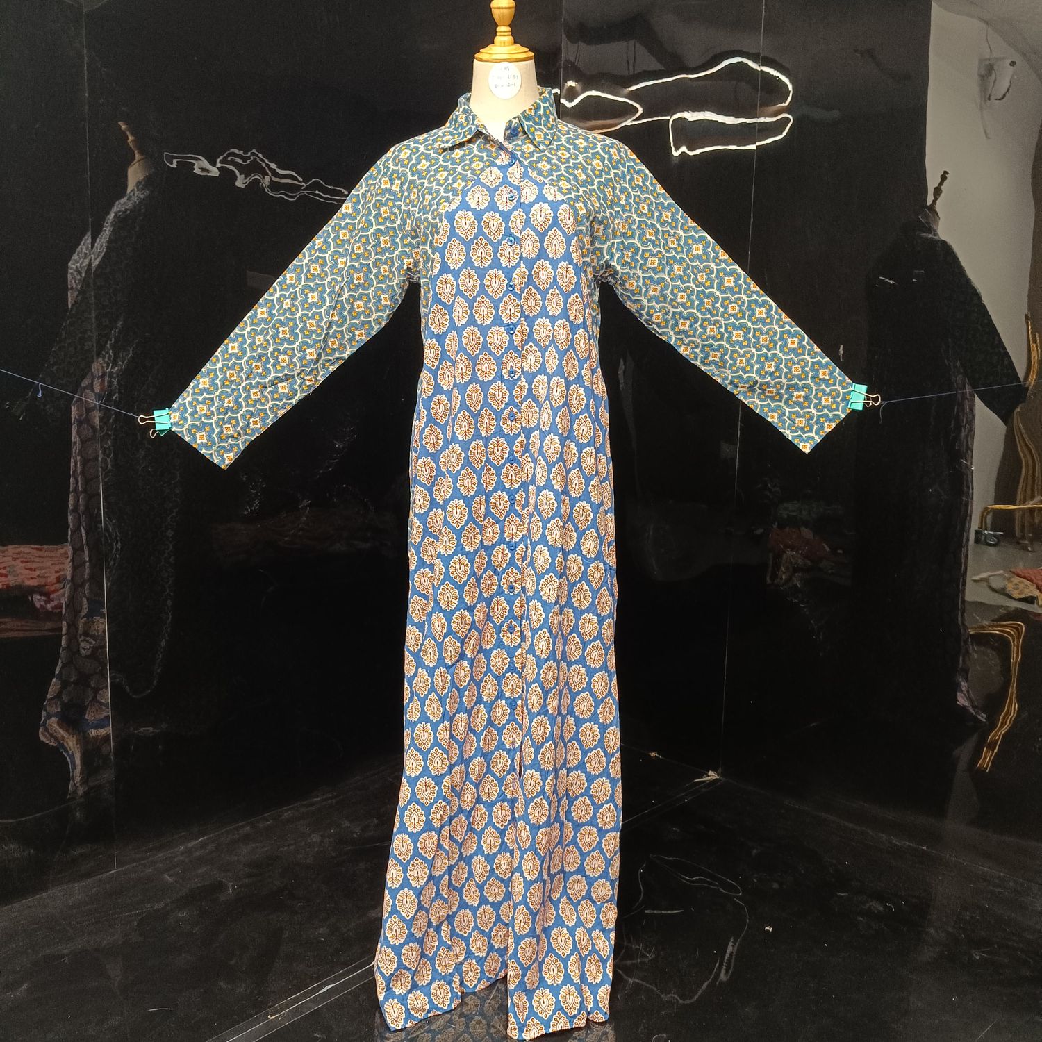 S/M Honey Printed Cotton Dress 56" Jalabiya