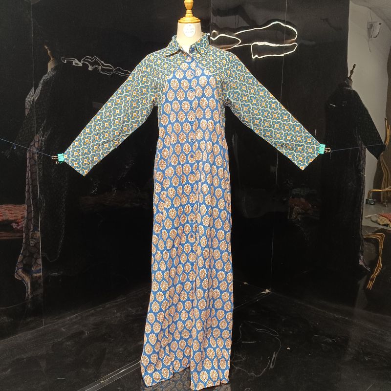 S/M Honey Printed Cotton Dress 56" Jalabiya