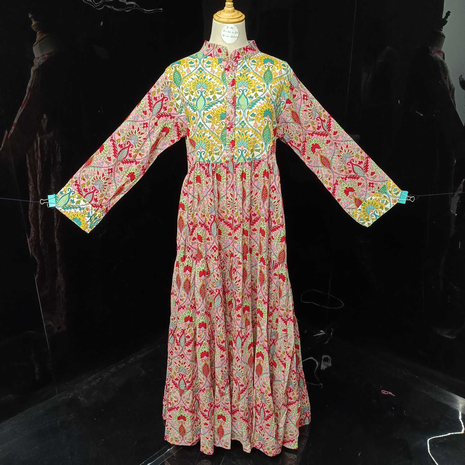 S-M Safia Cotton Dress 57" Long Jalabiya