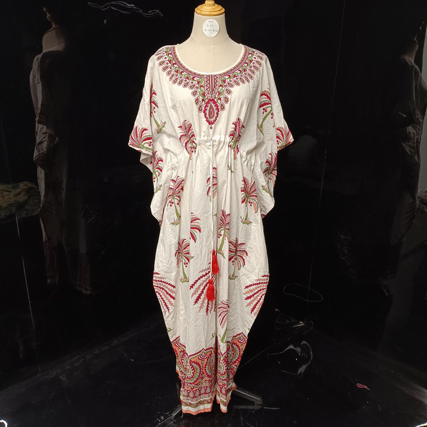 Free Size Cotton Farasha Kaftan 56" Long Jalabiya