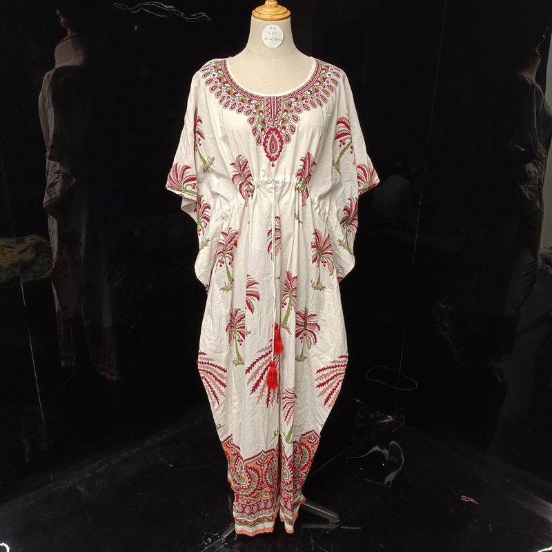 Free Size Cotton Farasha Kaftan 56" Long Jalabiya