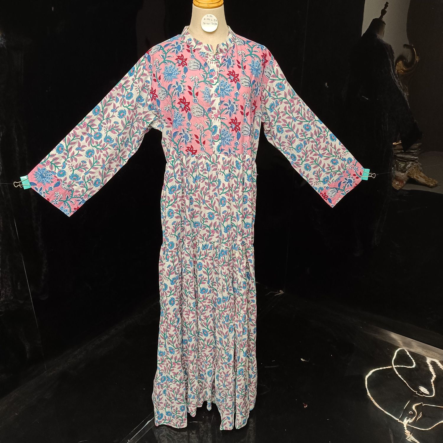 L/XL Safia Cotton Dress 57" Long Jalabiya