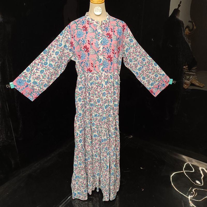 L/XL Safia Cotton Dress 57" Long Jalabiya