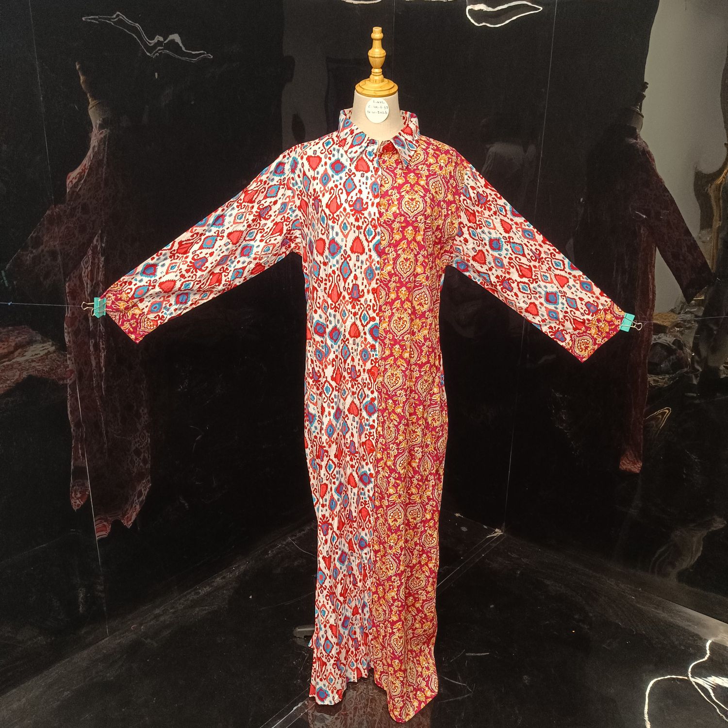 L/XL Singapore  Printed Cotton Dress 57" Long Jalabiya