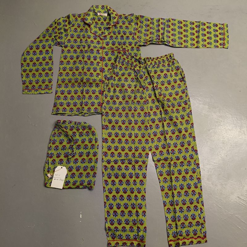 S-M Cotton Full Sleeves Pajamas Set