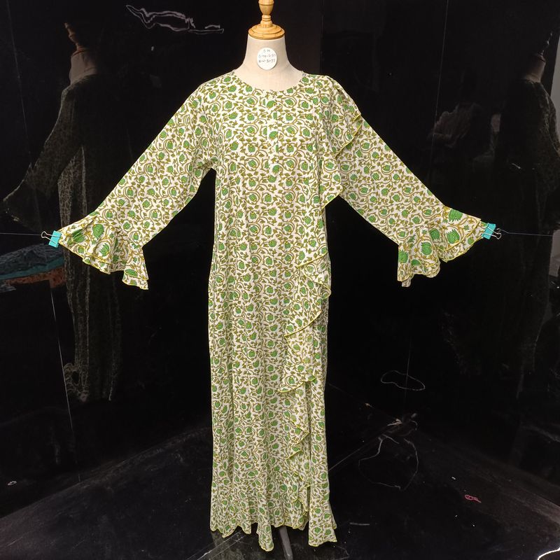 S/M Princess Printed Cotton Dress 57" Jalabiya