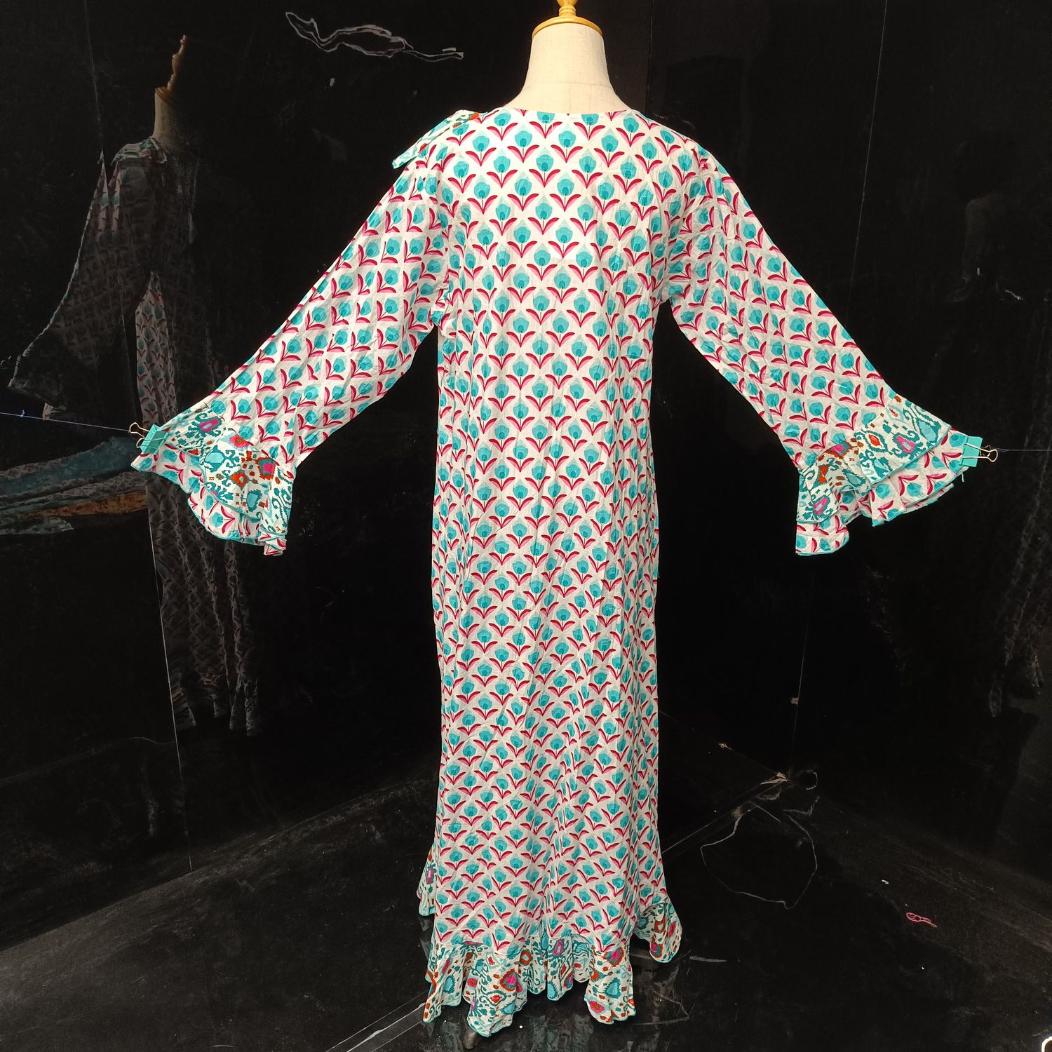 S/M Princess Printed Cotton Dress 57" Jalabiya