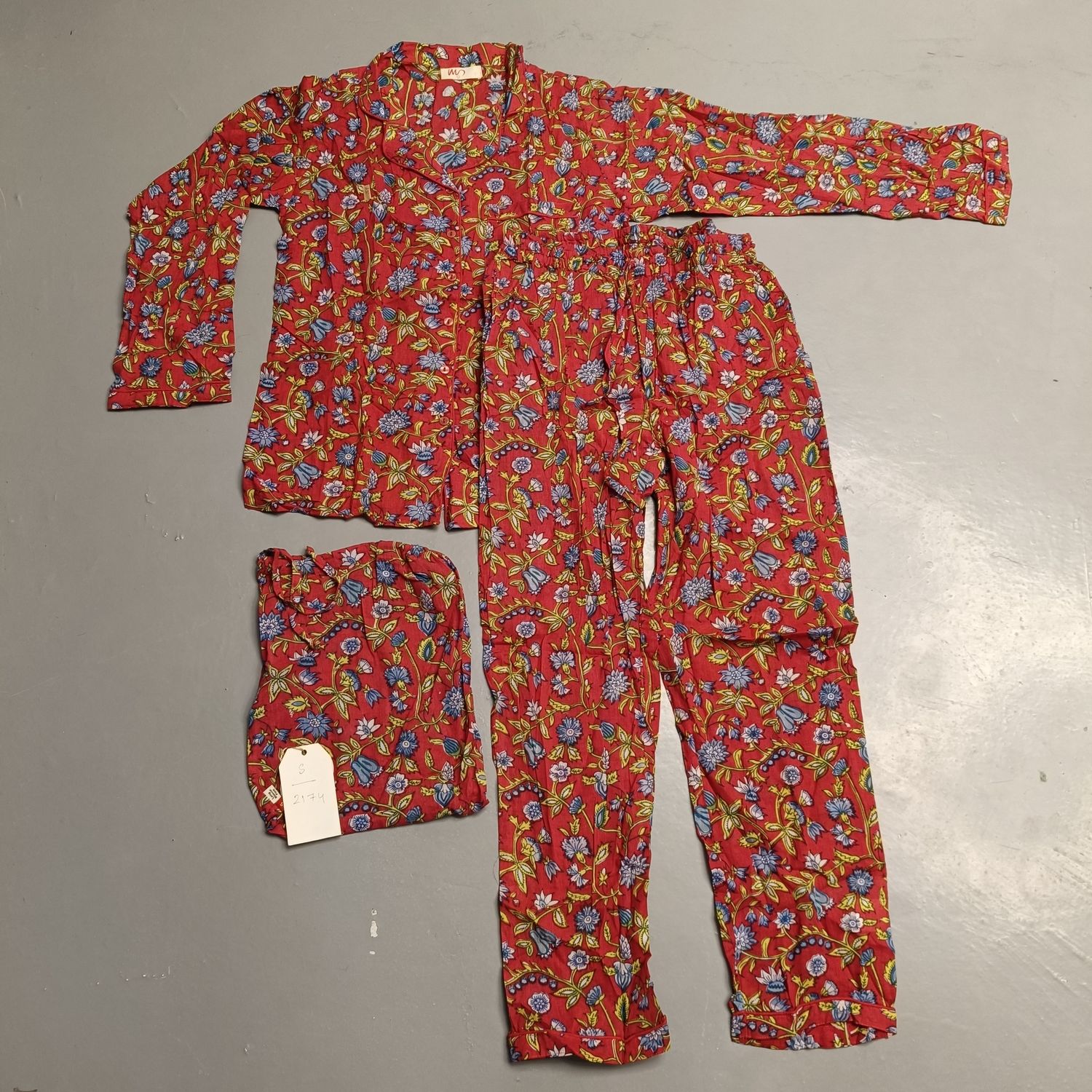 S-M Cotton Full Sleeves Pajamas Set