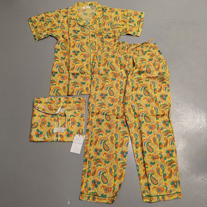 XS-S Cotton Short Sleeves Pajamas Set