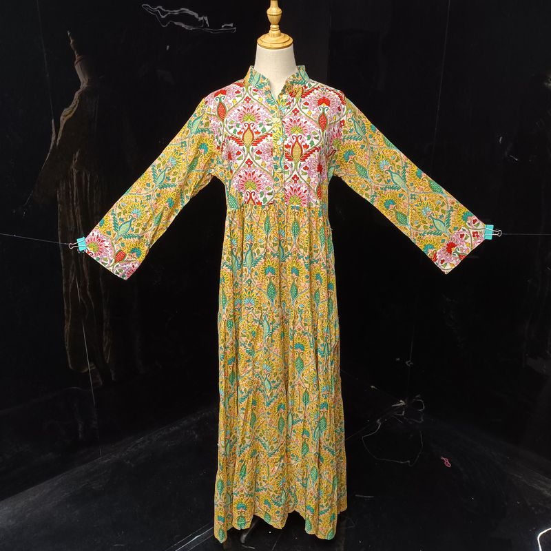 S-M Safia Cotton Dress 57" Long Jalabiya