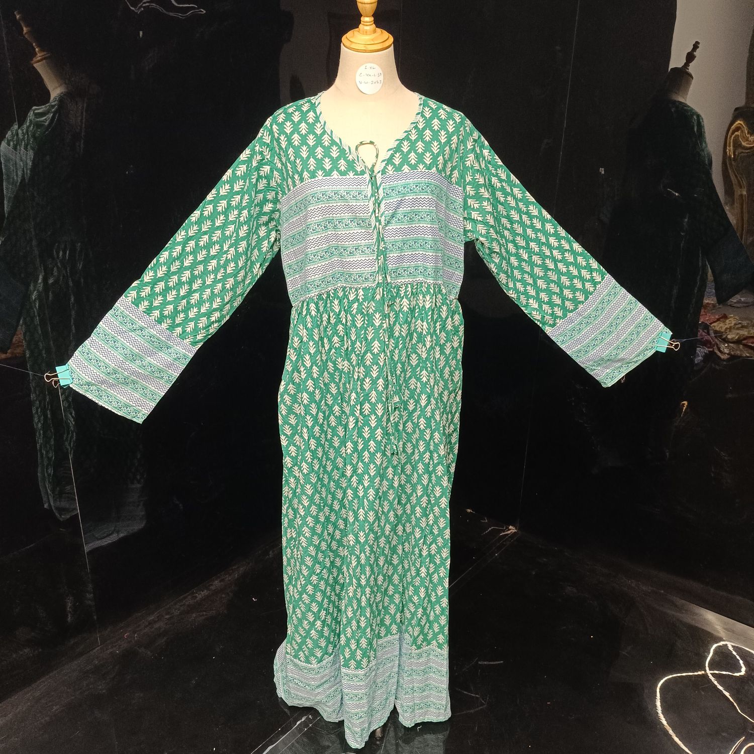 L/XL  Beach Printed Cotton Dress 57" Long Jalabiya