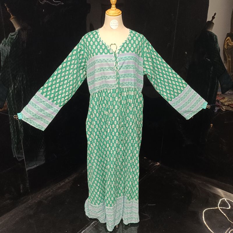 L/XL  Beach Printed Cotton Dress 57" Long Jalabiya