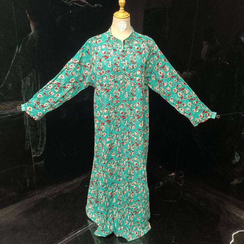 2XL/3XL Sofi Printed Cotton Dress 57" Long Jalabiya