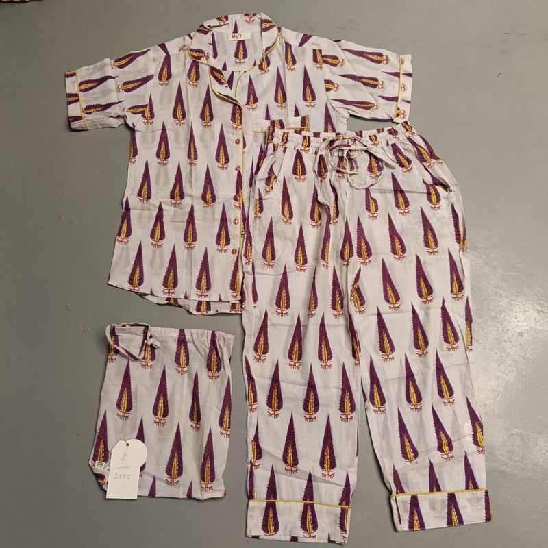 S/ M Short Sleeves Cotton Pajama Set