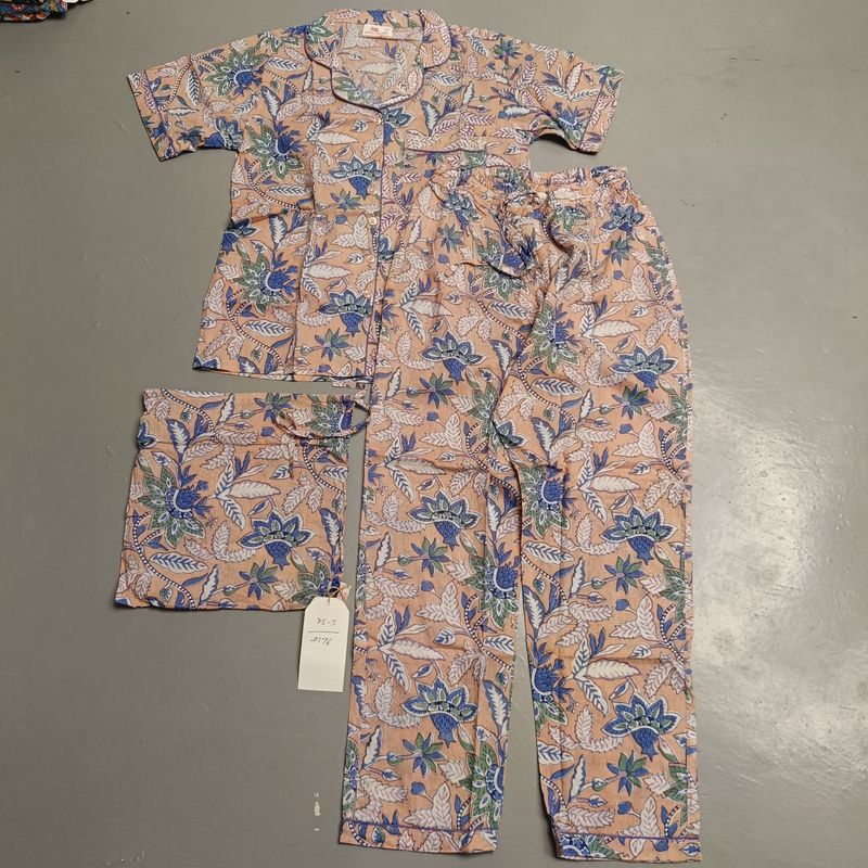XS-S Cotton Short Sleeves Pajamas Set