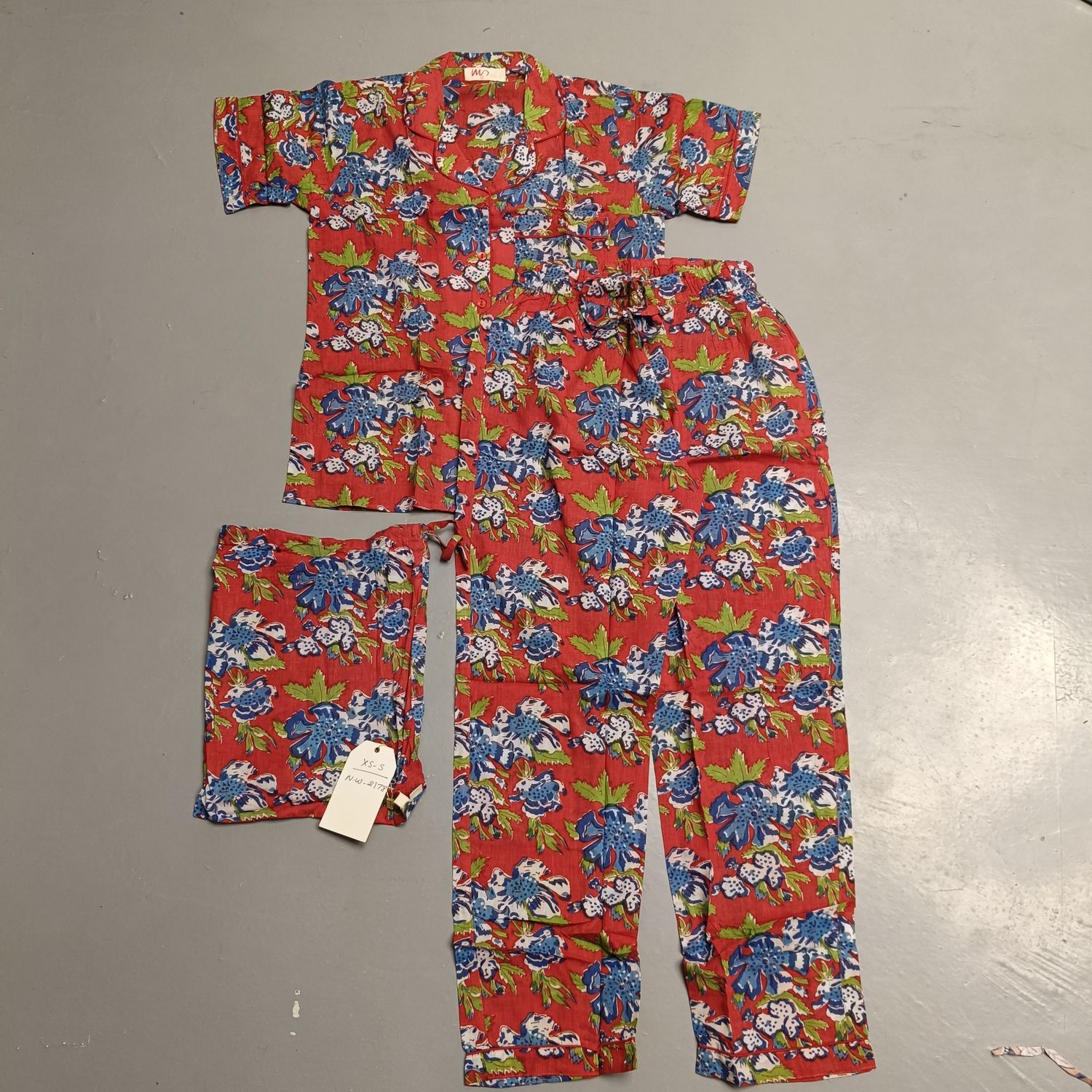 XS-S Cotton Short Sleeves Pajamas Set