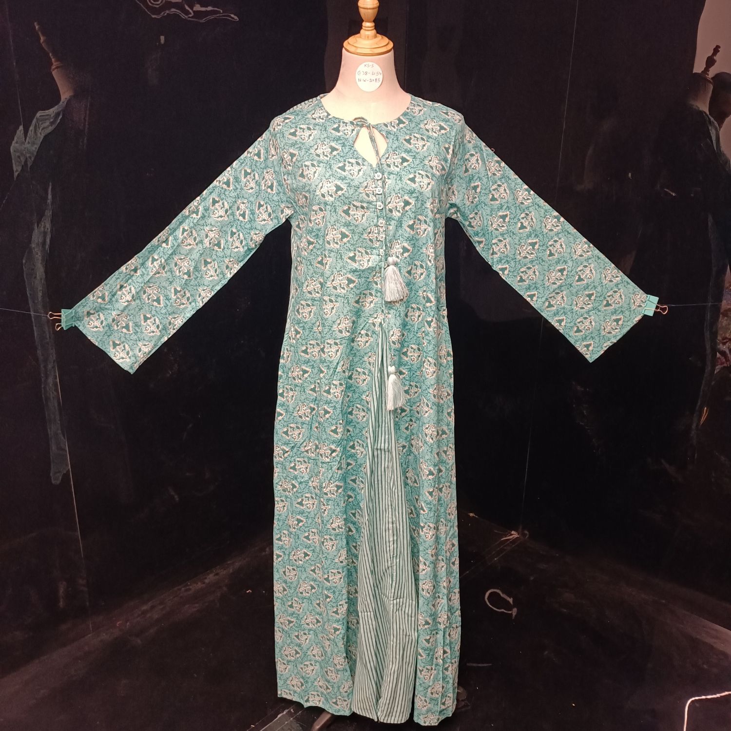 XS-S Nobila Printed Cotton Dress 54" Long Jalabiya