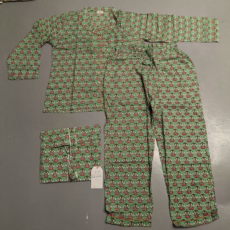 S-M Cotton Full Sleeves Pajamas Set
