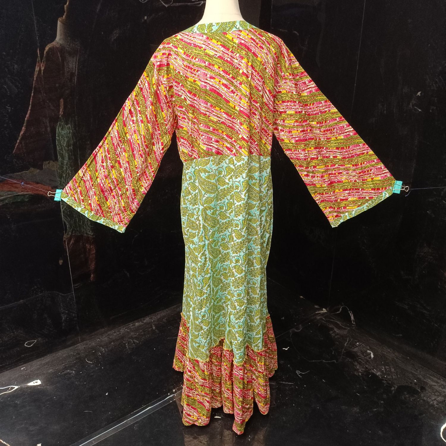 2XL/3XL Tulip Printed Cotton Dress 57" Long Jalabiya