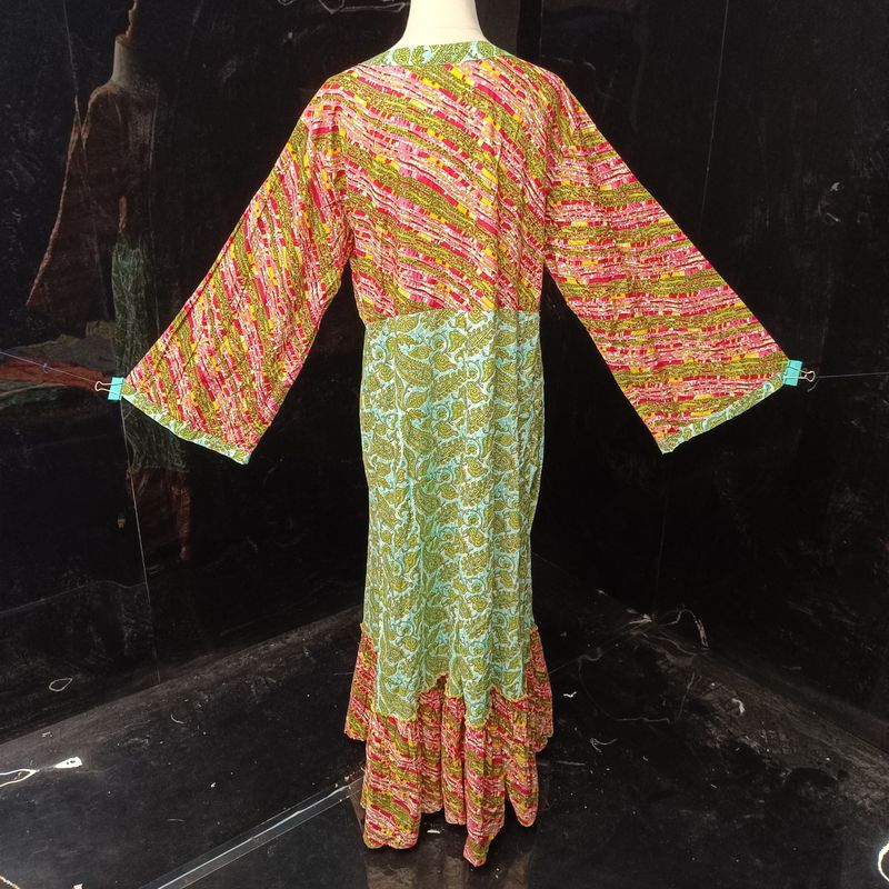 2XL/3XL Tulip Printed Cotton Dress 57" Long Jalabiya