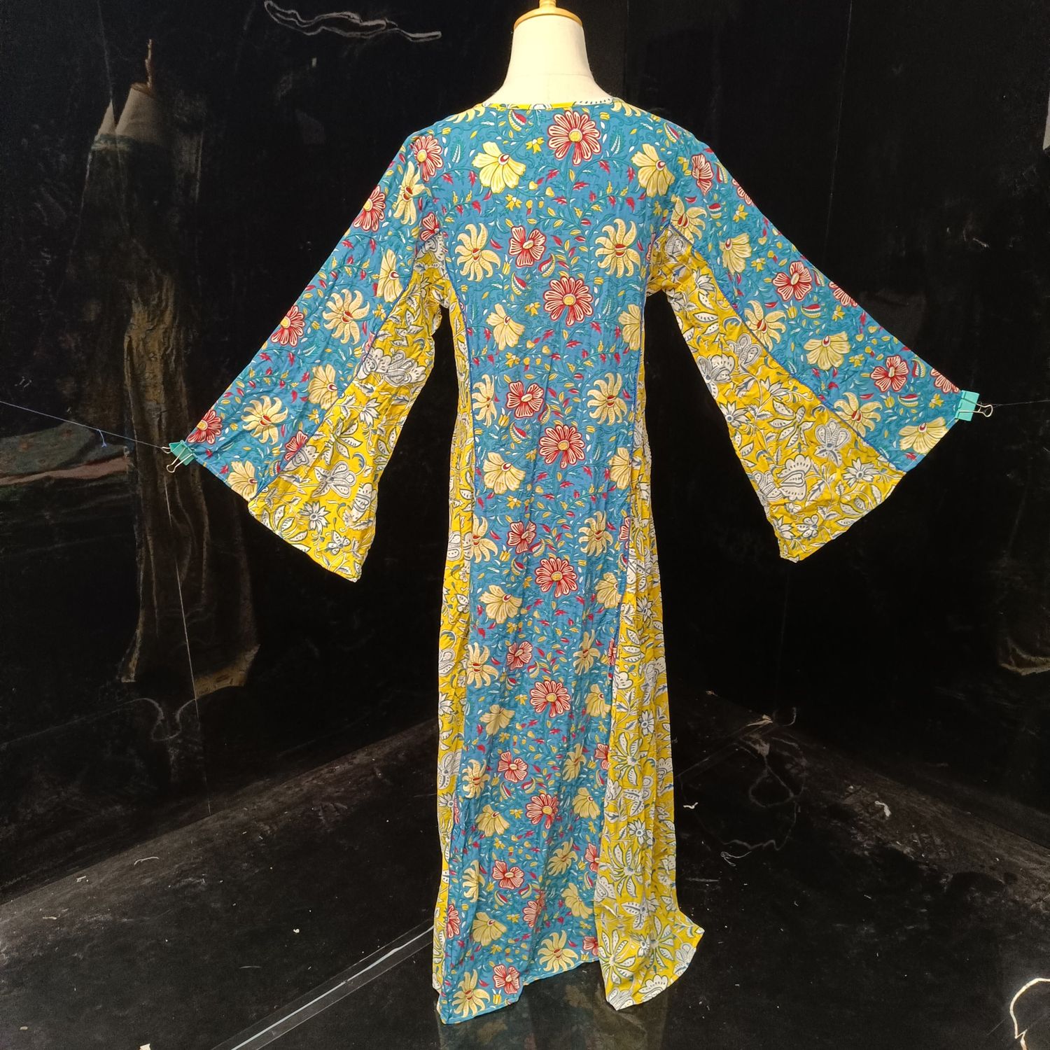 S/M Mahdis Printed Cotton Dress 57" Long Jalabiya