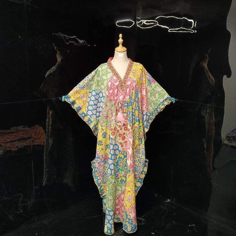 Free Size Cotton Farasha Kaftan 57" Long Jalabiya