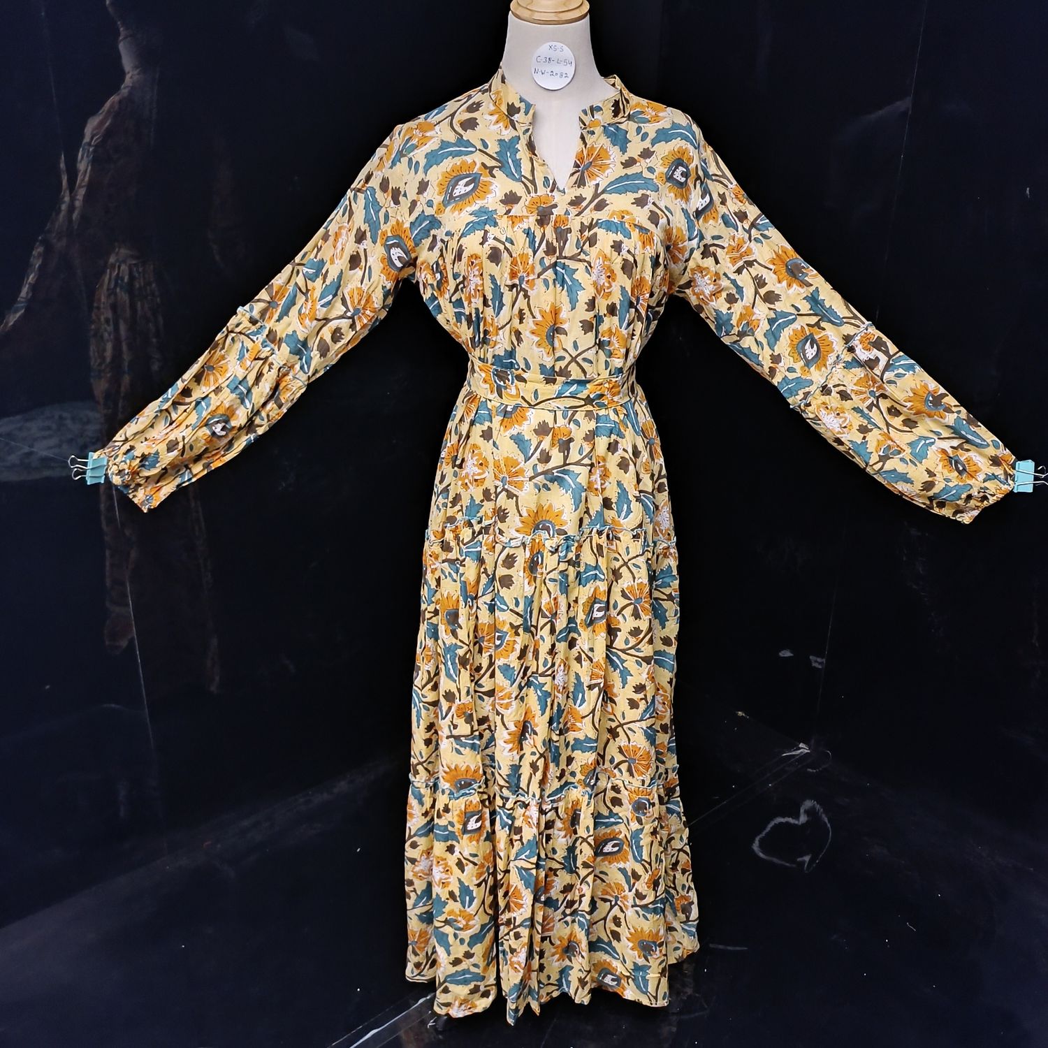 XS/S Ziya Printed Cotton Dress 54'' Long Jalabiya