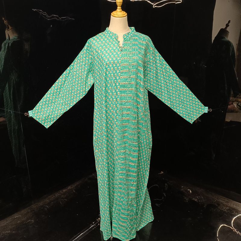 2XL/3XL Shyla Printed Cotton Dress 57" Long Jalabiya