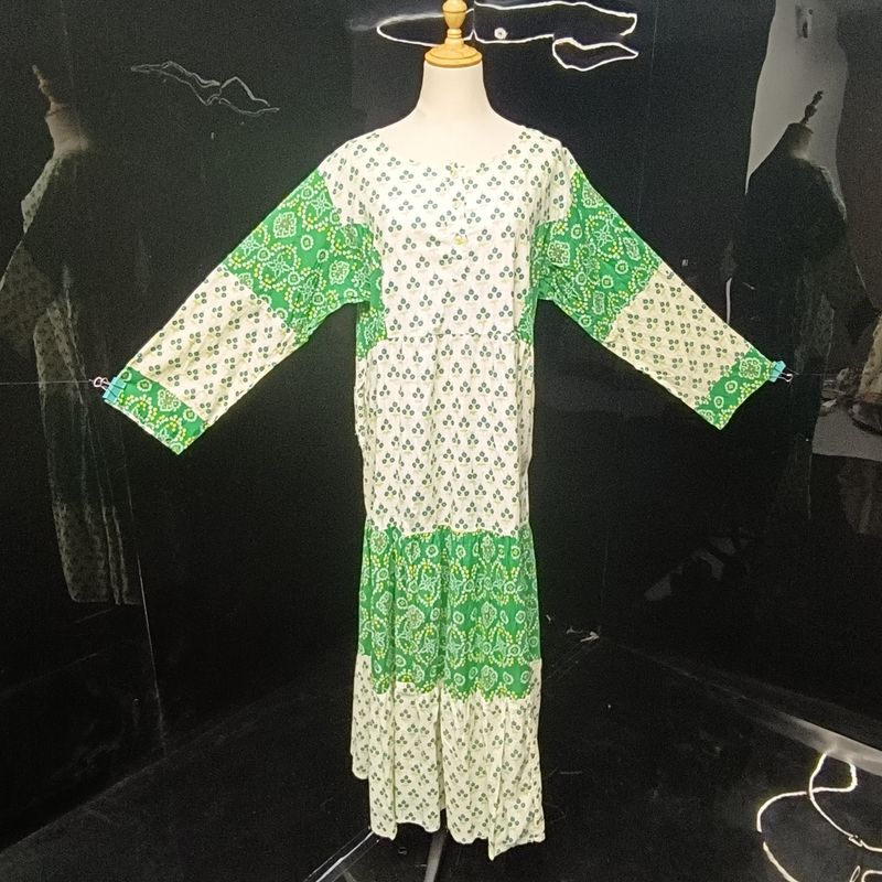 2XL/3XL Juhi Printed Cotton Dress 57" Long Jalabiya