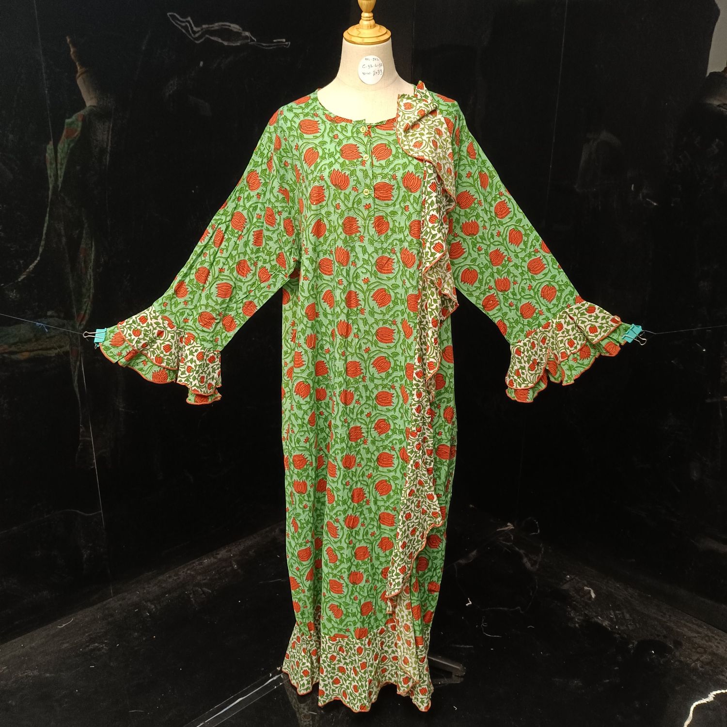 4XL/5XL Princess Printed Cotton Dress 57" Jalabiya