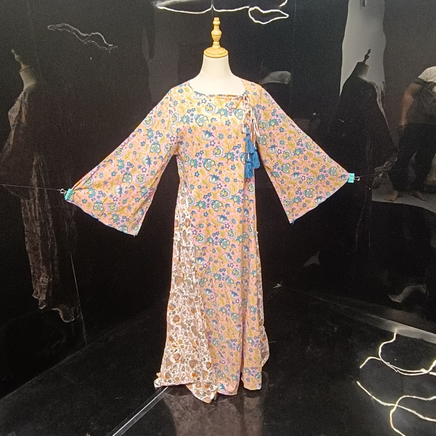 S-M Cindrella Printed Cotton Dress 57" Long Jalabiya