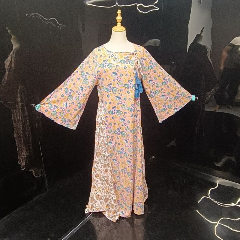 S-M Cindrella Printed Cotton Dress 57" Long Jalabiya