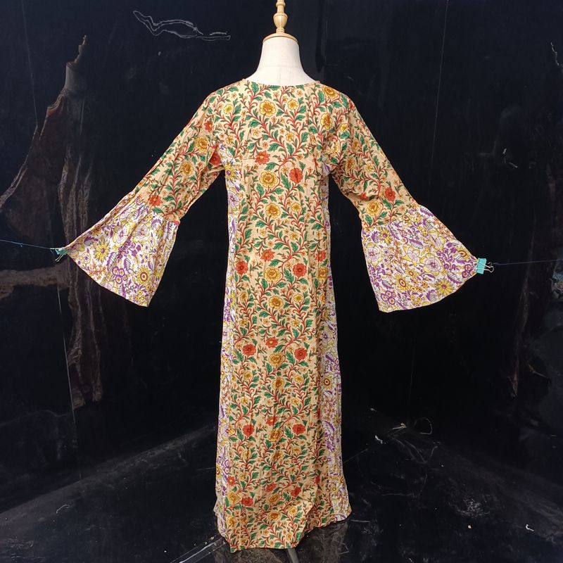 S/M Marry  Printed Cotton Dress 57" Long Jalabiya