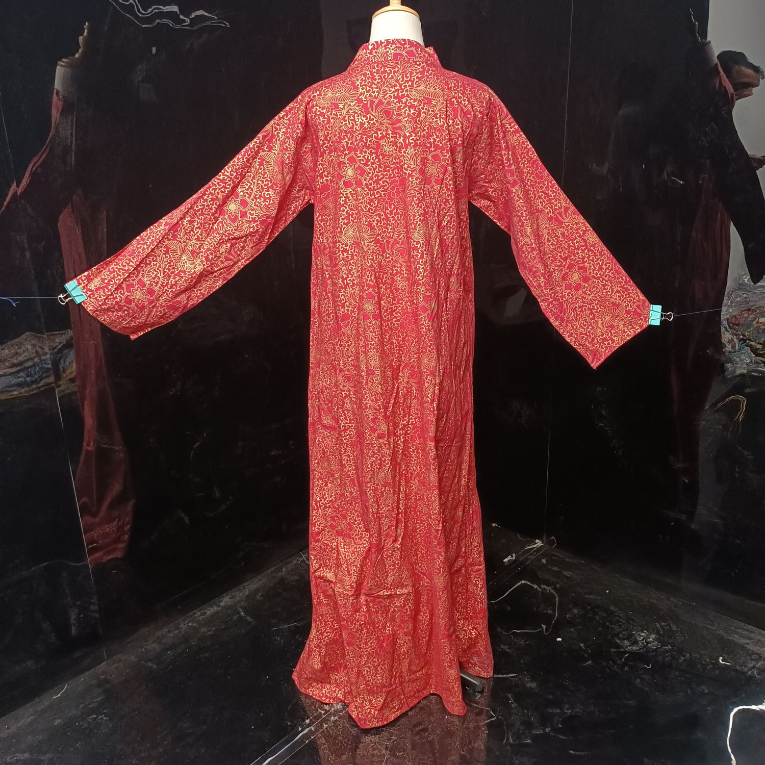 S/M Teena Printed Cotton Dress 57" Long Jalabiya