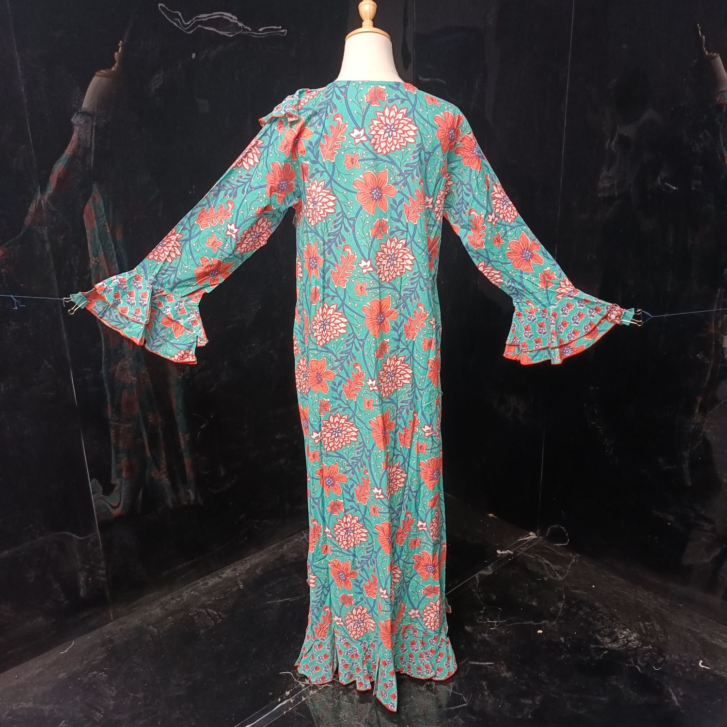 S/M Princess Printed Cotton Dress 57" Jalabiya