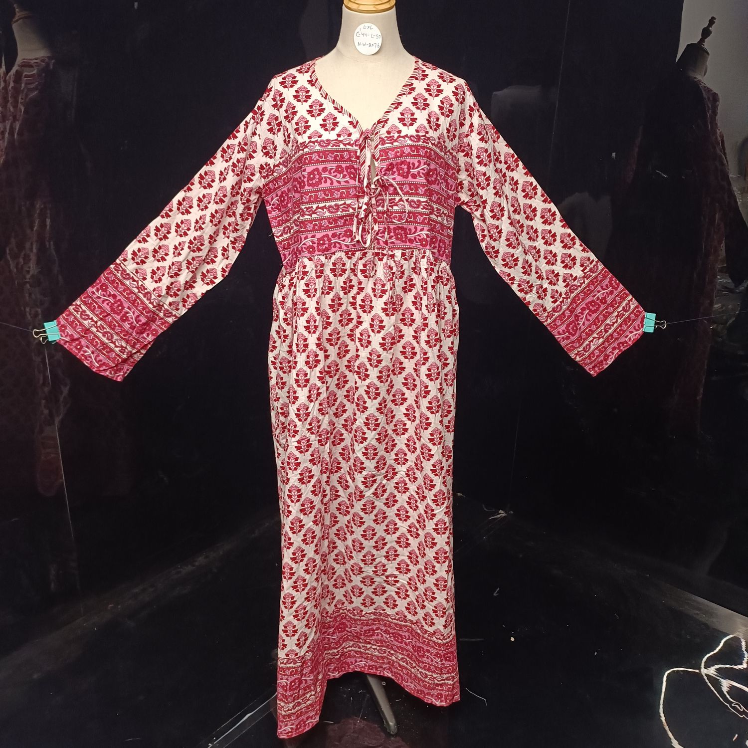 L/XL  Beach Printed Cotton Dress 57" Long Jalabiya