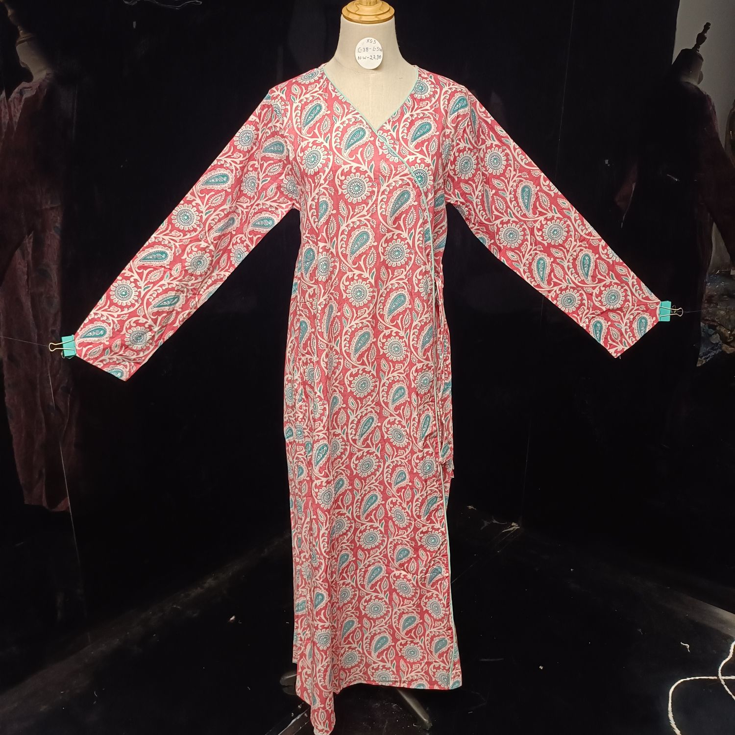 XS/S Qifa Printed Cotton Dress 54" Long Jalabiyas