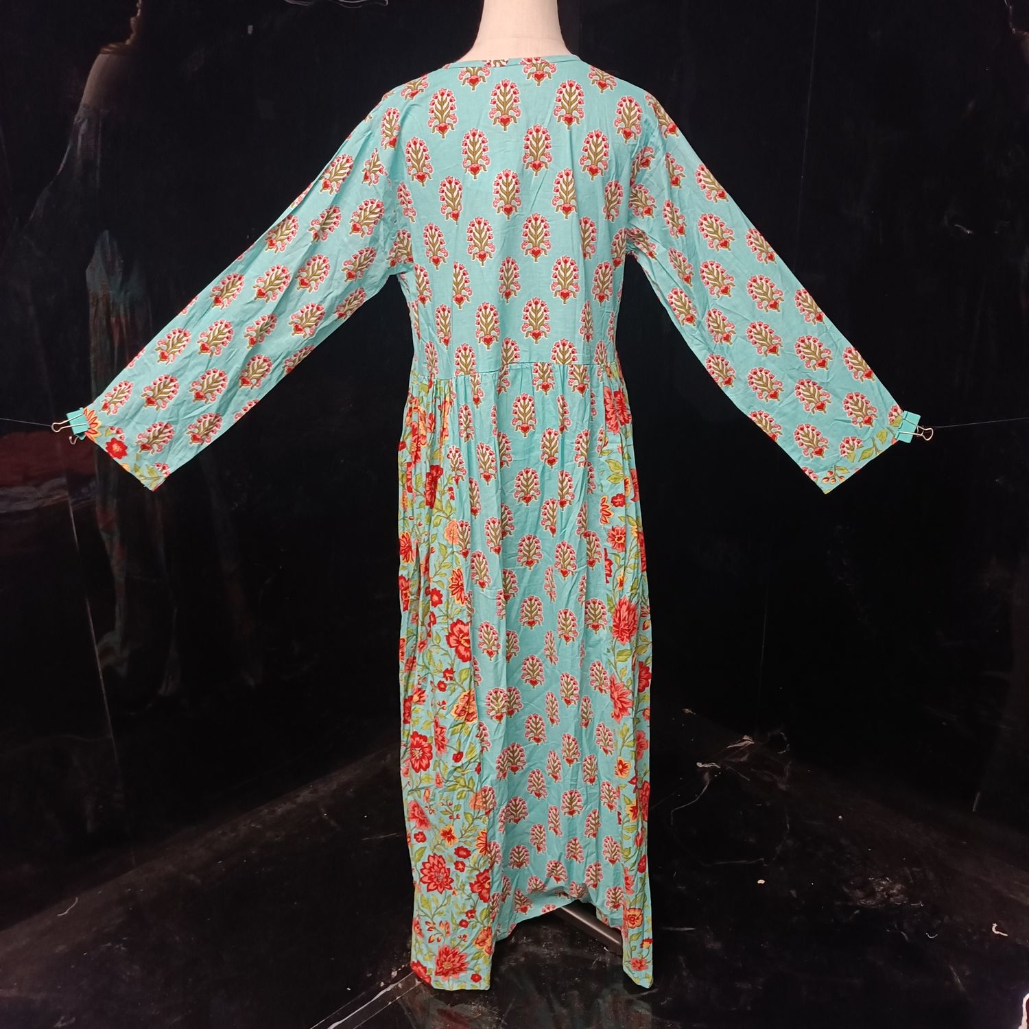 S/M Heba Printed Cotton Dress 57" Long  Jalabiya