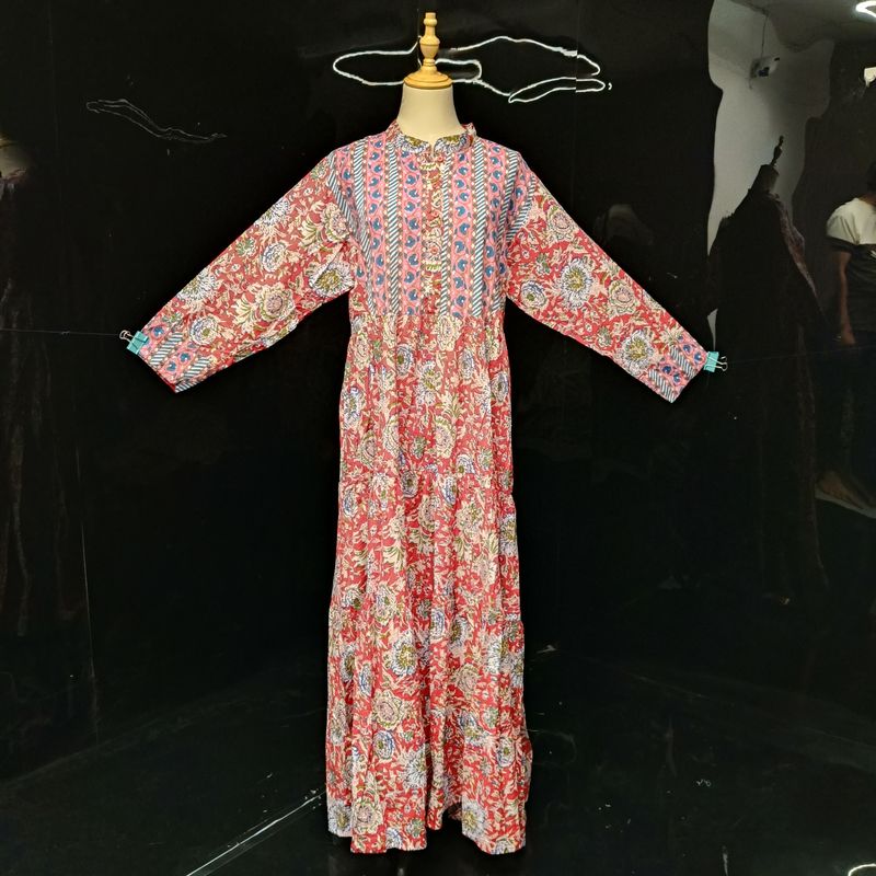 L/XL Safia Cotton Dress 57" Long Jalabiya