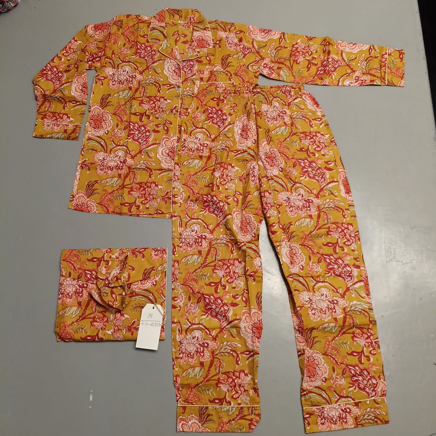 S-M Cotton Full Sleeves Pajamas Set