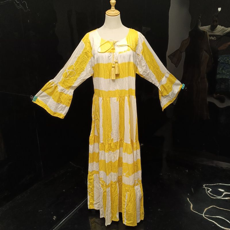 2XL/3XL Abita Blue Cotton Dress 57" Long Jalabiya