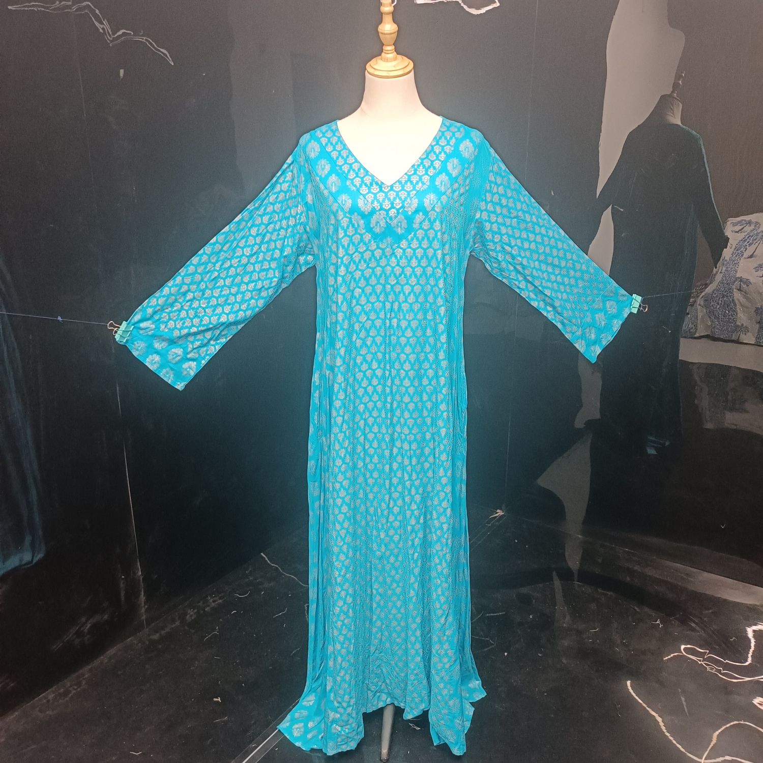 L/XL  Noor Printed Cotton Dress 57" Long Jalabiya