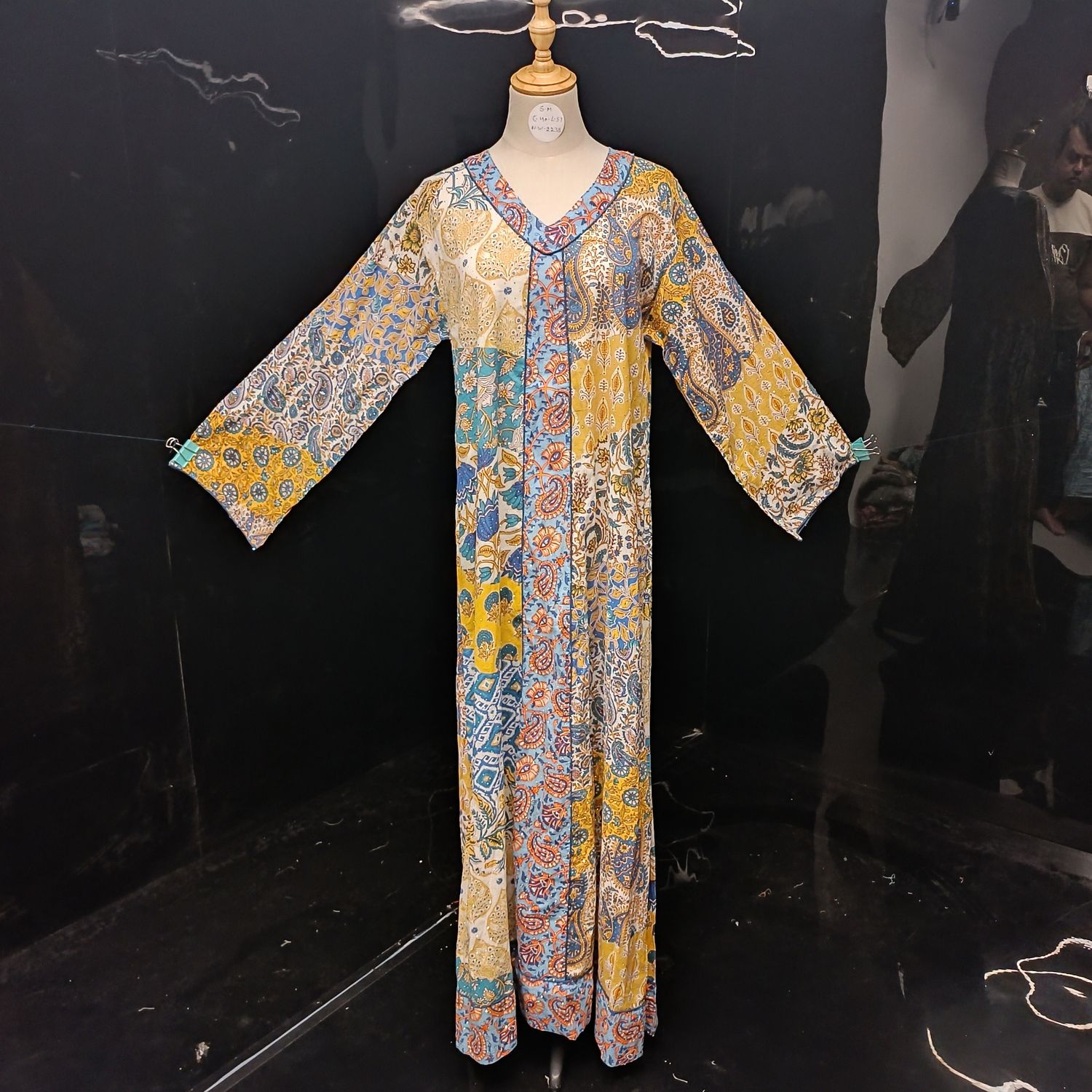 S/M Special Crystal Printed Cotton Dress 56" Long Jalabiya