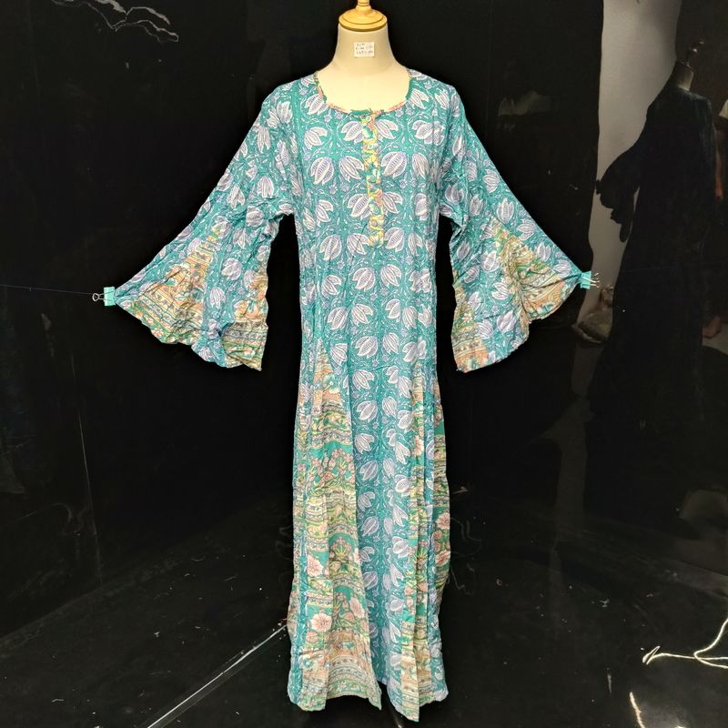 S/M Special Printed Cotton Dress 57" Long Jalabiya