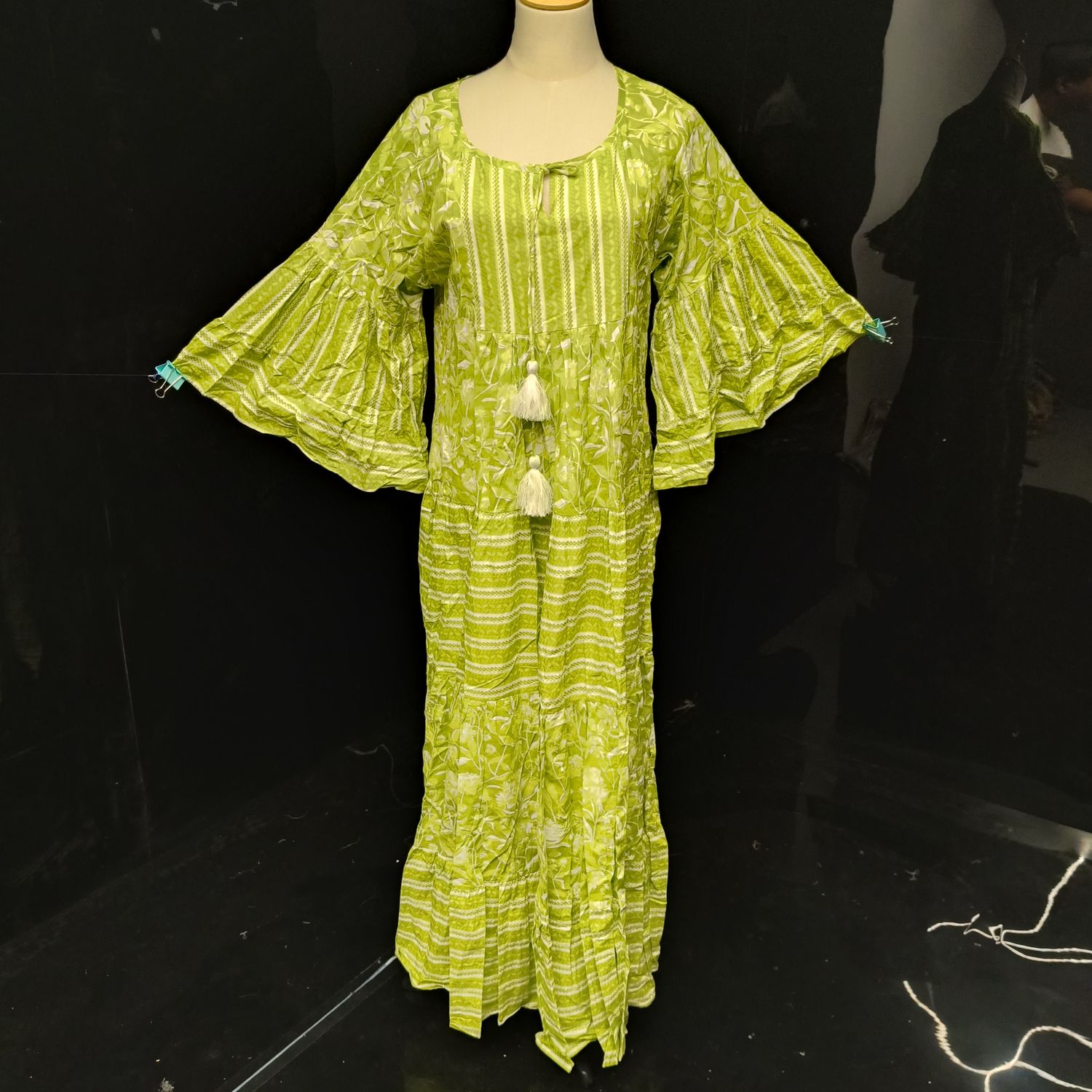 S/M Gaby  Printed Cotton Dress 57" Long Jalabiya