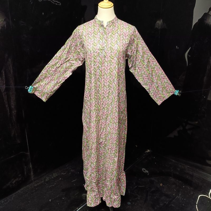 XS/S Special Printed Cotton Dress 54" Long Sleeves Jalabiya