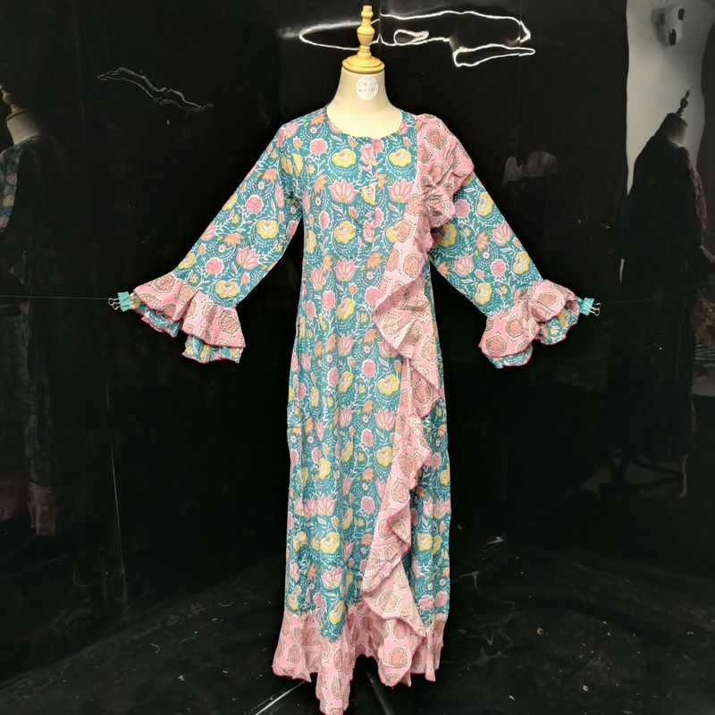 XS/S Princess Printed Cotton Dress 54" Jalabiya