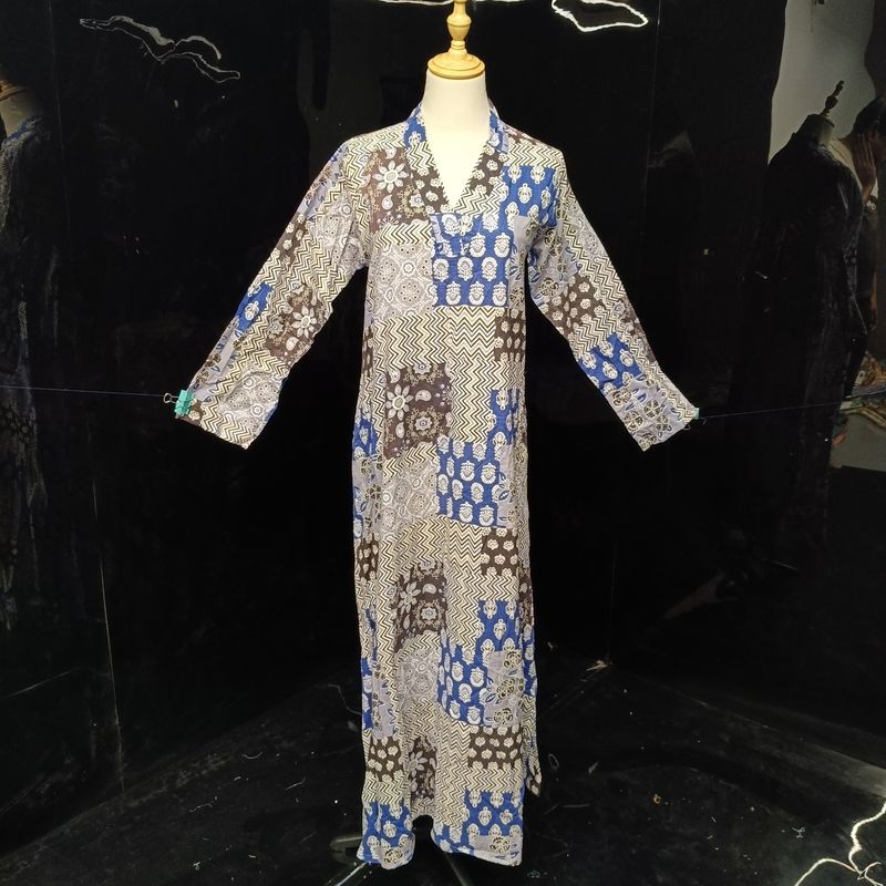  Teena XS/S Printed Cotton Dress 54" Long Jalabiya