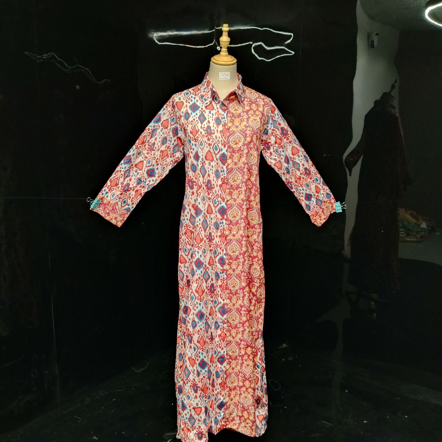 XS/S Singapore  Printed Cotton Dress 54" Long Jalabiya