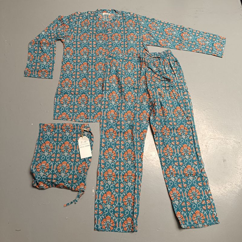 2XL-3XL Cotton  Pajamas Set full sleeves